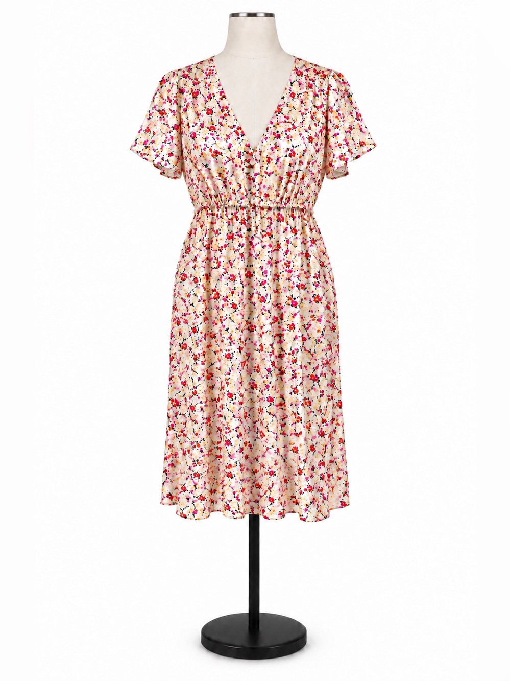 J.Crew Floral Print Dress Size 12 NWT Side Slit Built-In Slip